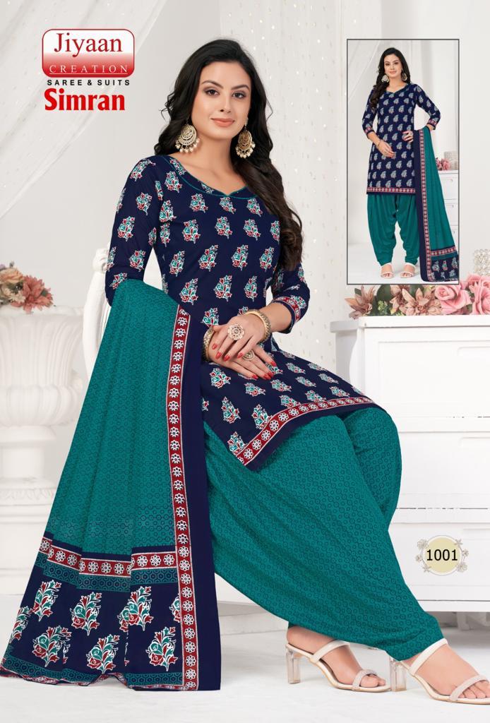 Jiyaan Simran Printed Cotton Dress Material Catalog
